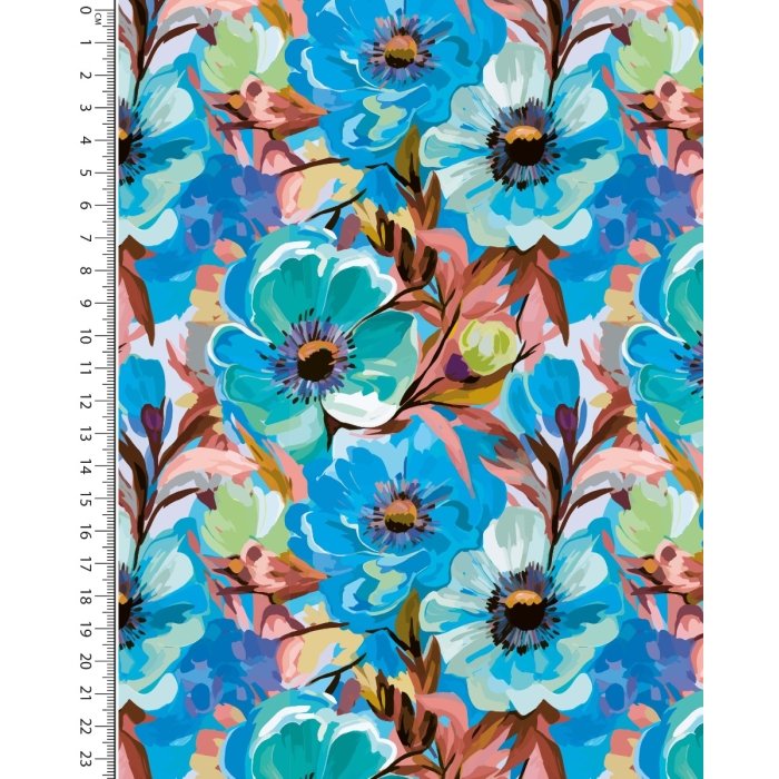 French Terry Digital Stylez Big Flowers 5801