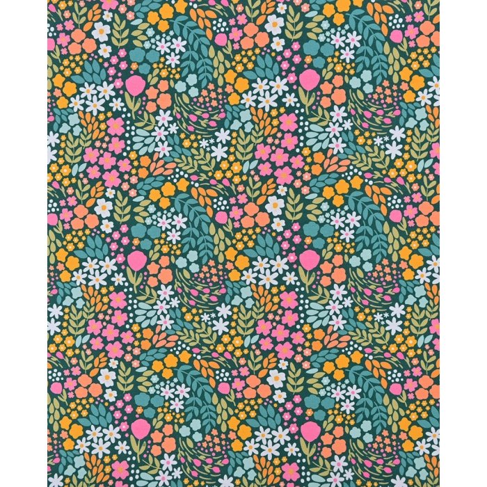 French terry digital flowers 5811