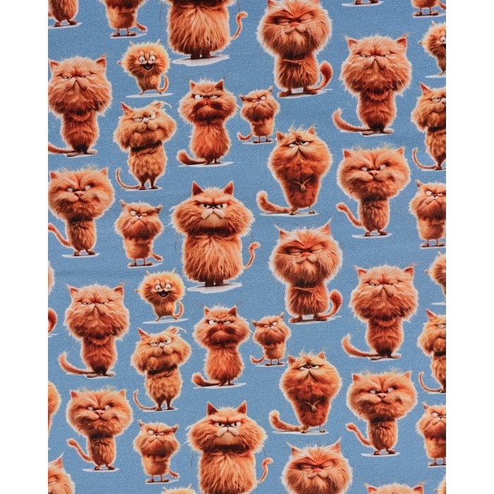 French Terry Digital Red Cat 5946