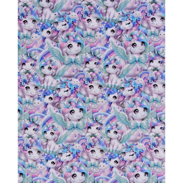 French Terry Digital Rainbow Unicorn 5942