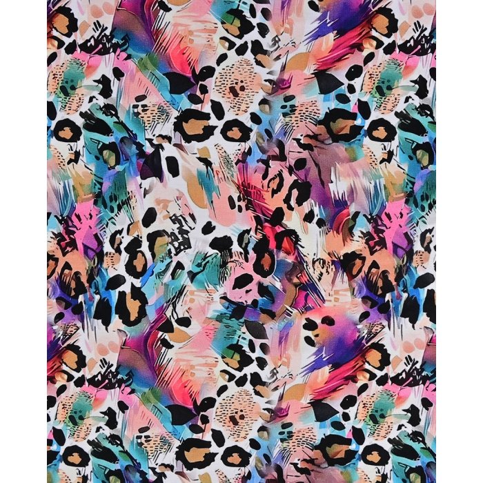 French Terry Digital Multicolor Leopard 5944