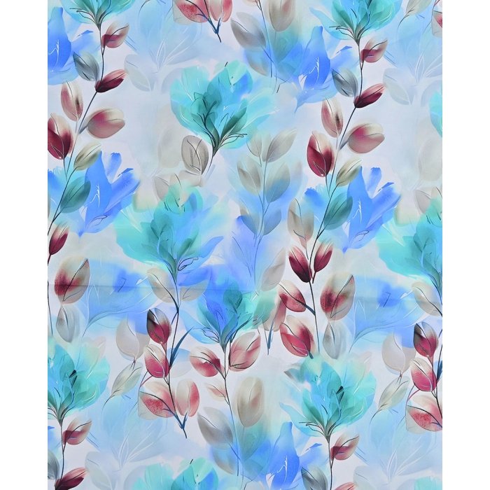 Cotton Stretch Satin Leaves 5982