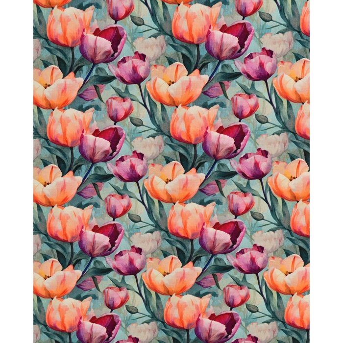 Bamboo Jersey Digital Flowers 5955