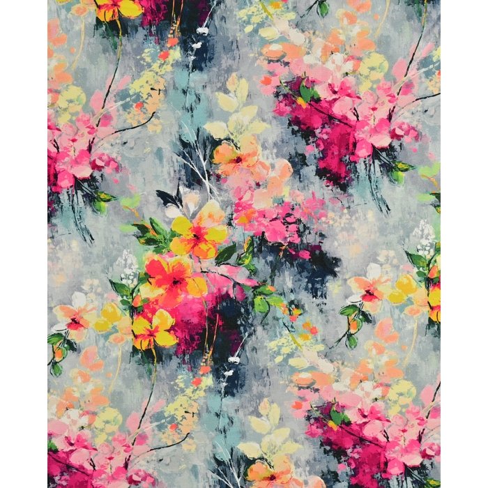 Bamboo Jersey Digital Flowers 5949