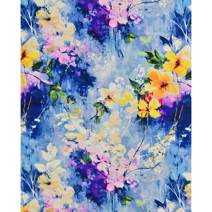 Bamboo Jersey Digital Flowers 5949
