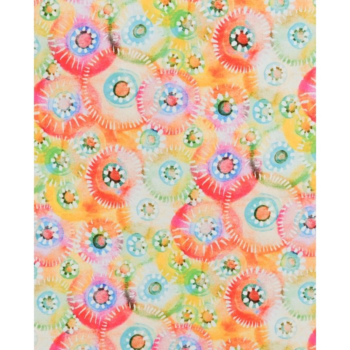 Poplin Stretch Watercolor Circles 5977