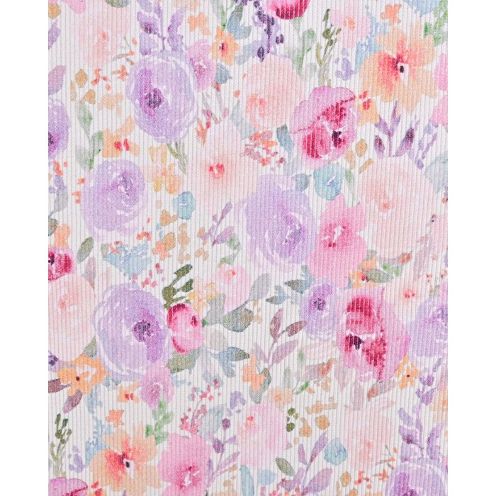 Rib Jersey Digital Peony Flowers 5959