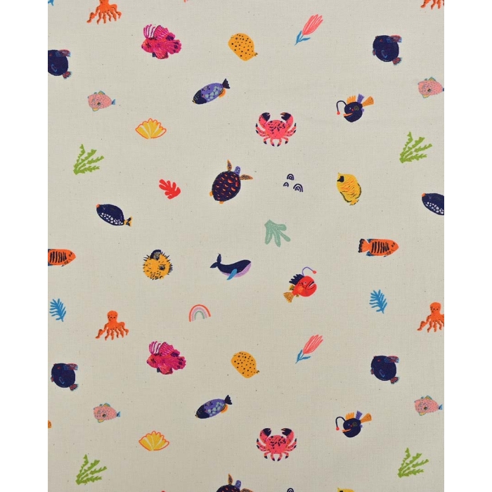 Poplin Organic Sealife 90085
