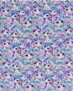 French Terry Digital Rainbow Unicorn 5942