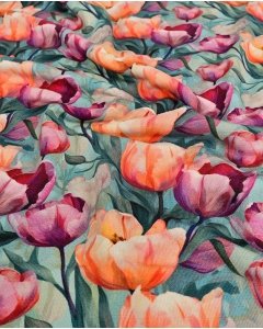 Bamboo Jersey Digital Flowers 5955