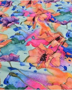 Bamboo Jersey Digital Colourful Flowers 5954