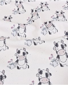 Rib Jersey Digital Cow 5961