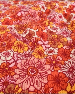 Waffle jersey toff retro flowers 5262