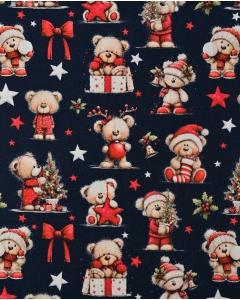 Poplin Digital Christmas Bear 6129