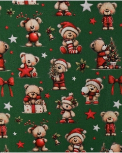 Poplin Digital Christmas Bear 6129