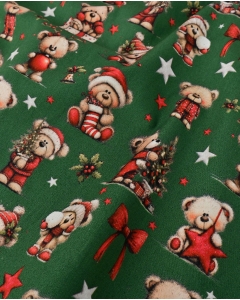 Poplin Digital Christmas Bear 6129