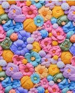Poplin 3D Knitted Flowers 5825