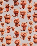 French Terry Digital Red Cat 5946